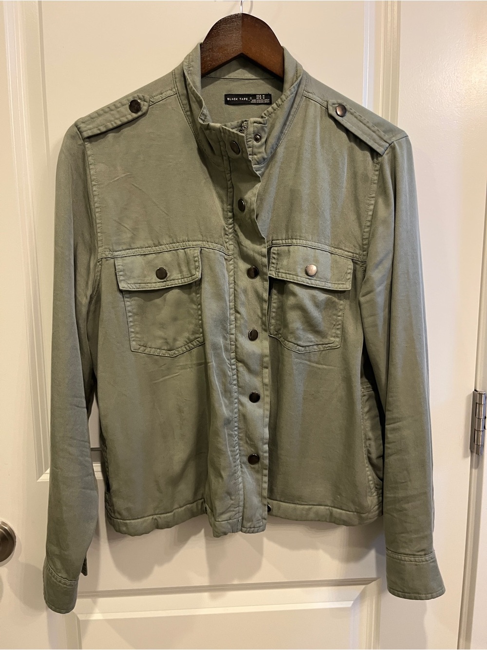 Anthropologie Black Tape Olive Army Green Utility Jacket Medium